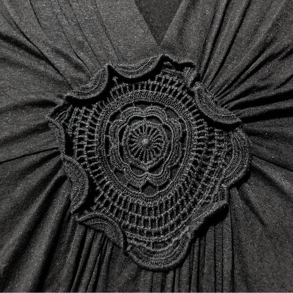 LILY MORGAN Black jersey maxi dress ~ Boho goth SMALL MEDIUM sleeveless sundress - Picture 4 of 15